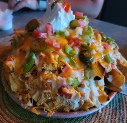 Medium sized nachos.