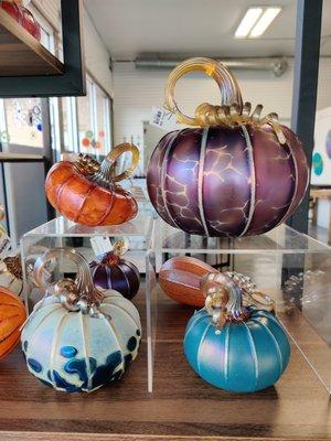 Glass pumpkins galore