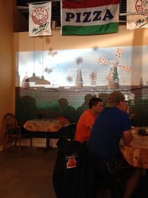 Papa Romano's wall mural.