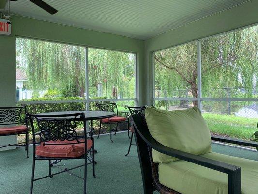 Inside the pavilion, for visiting outside during CoVid