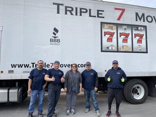 Triple 7 movers and me.