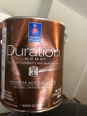 Sherwin-Williams "Duration Home" Interior Paint