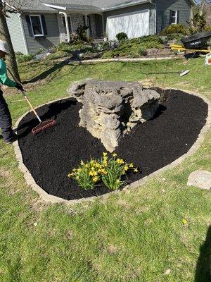 Mulch installation.