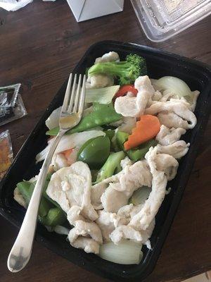 steamed chicken and veg