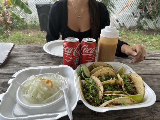 Carne Tacos &  Coke Can