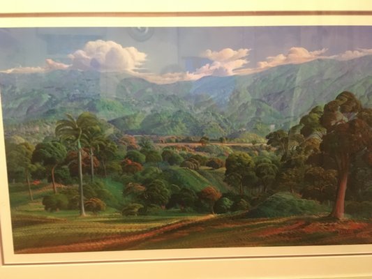 Framed landscape by Haitian painter