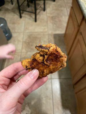 Burnt chicken tender