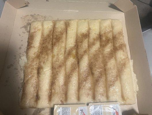 Undercooked cinnamon sticks.. a shameful, disappointing treat