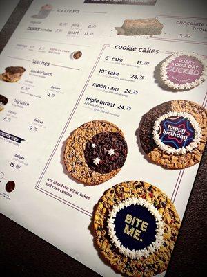 Cookie menu.