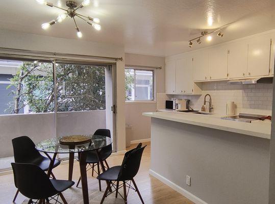 This is the kitchen. They took apart and put this table back together to move it.