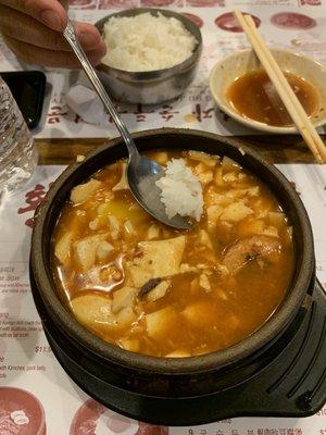 1. Mixed tofu soup - mild spicy