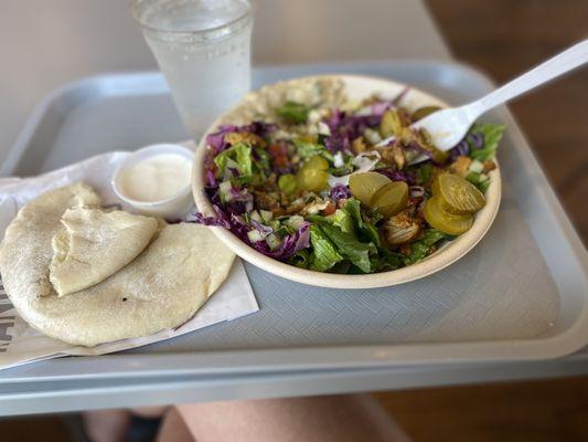 Chicken Shawarma Baba Ghanoush Bowl