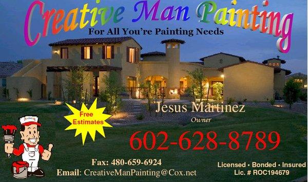 Creative Man Painting   602.628.8789