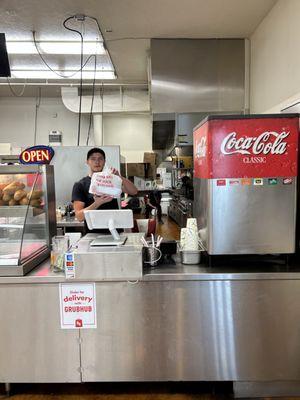 Order ready, prepped by friendly sushi chef