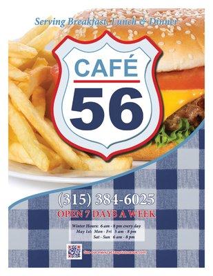 Cafe 56 Menu 2017