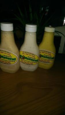 The salad dressing are not identified as what they are. No ingredient information avaliable on bottles.  Wow!!!