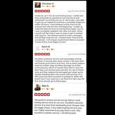 5 star Yelp Reviews for Perris Auto Repair Center! 92570