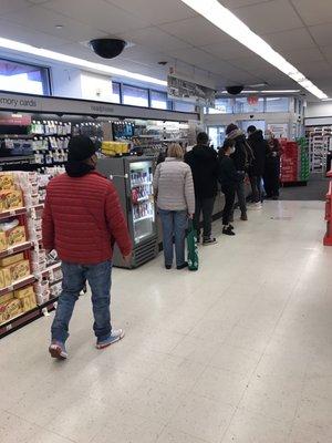 One cashier... long line