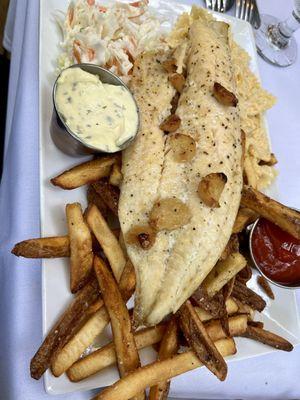 Broiled Haddock, garlic butter - delicious