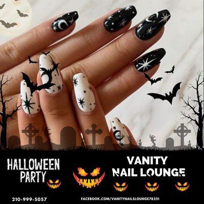 Halloween nails 
Vanity  Nail Lounge
Find us: 7431 Northwest Loop 410 #107 San Antonio, TX 78251