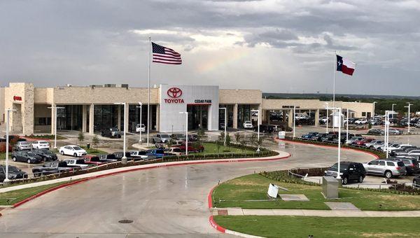 Front of dealership as seen from 183A Toll Road.