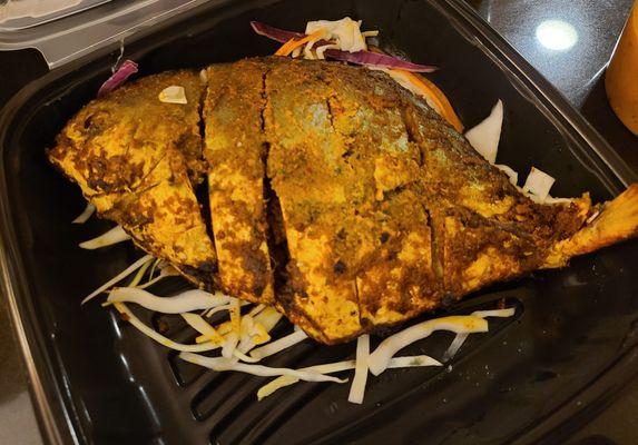 Pomfret with masala spices