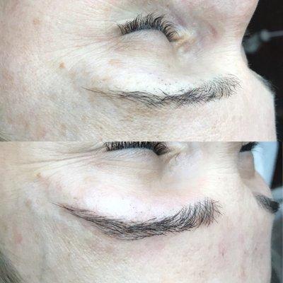 Microblading Before and immediately after