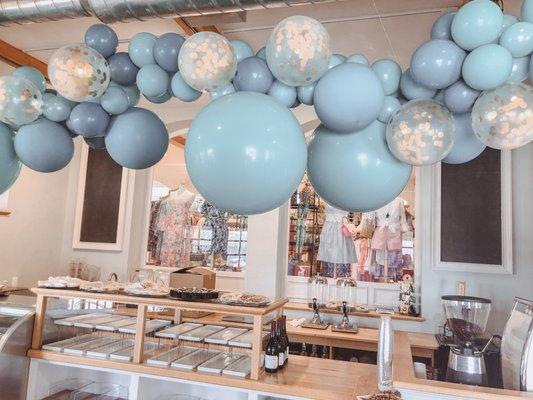 Balloon installation for Sweet Melissa's Grand Opening in Beach Haven