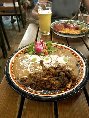 enfrijoladas with soy curls