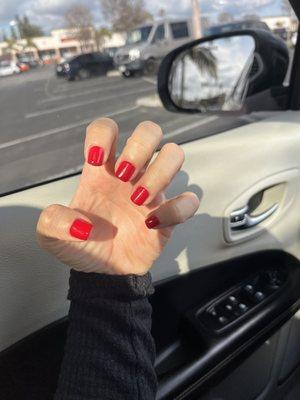 Red gel nail