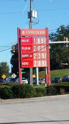 Regular=$1.89/gal. - Lynchburg, VA, Oct. 6, 2015