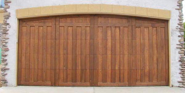 Beautiful arched wood garage door