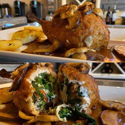 Stuffed chicken with broccoli rabe & sundried tomatoes