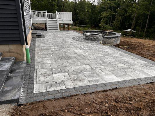 Completed whole patio , fire pit hang out area