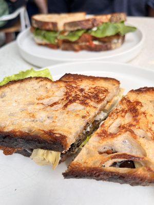 Aubergine and Chicken Parmie Sandwich