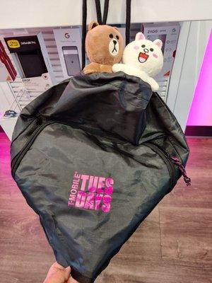 Brown and Cony luv their new backpack!