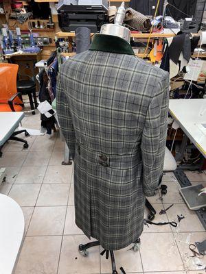 Overcoat with back belt