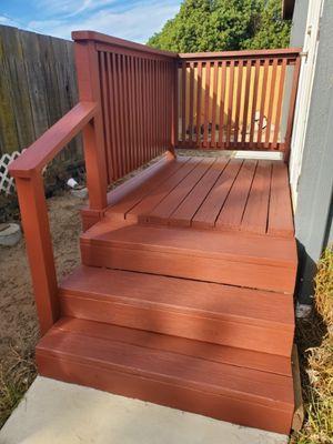 After Image.
Outdoor patio. Pressure washing. Priming & Sanding. Staining