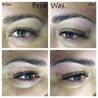 Brow wax before & after