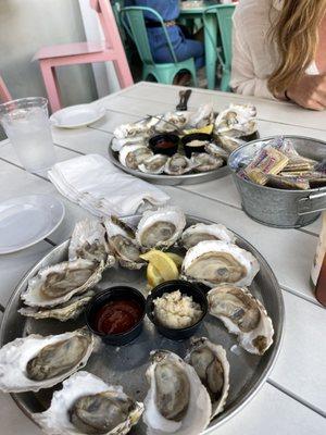 oysters, NO ice, got us food poisoned