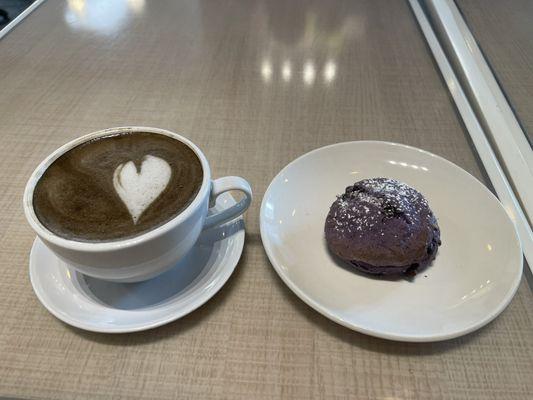 Godzilla Matcha and a Ube scone