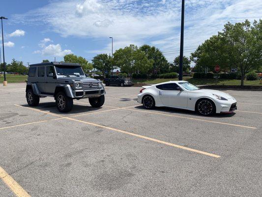 When you drive a nice car, you park in the BFE zone of Walmart.