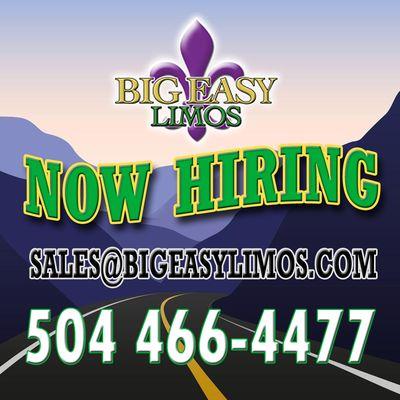 BIG EASY LIMOS is always seeking Amazing Professionals 504 466-4477