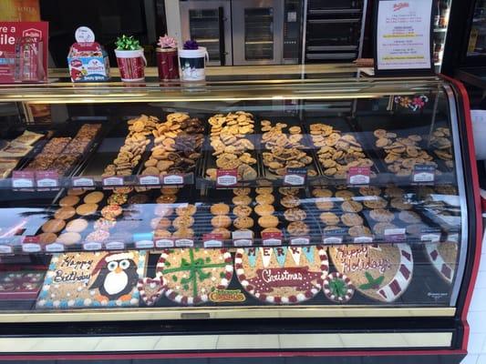 Cookie counter, during the holidays. yummy!