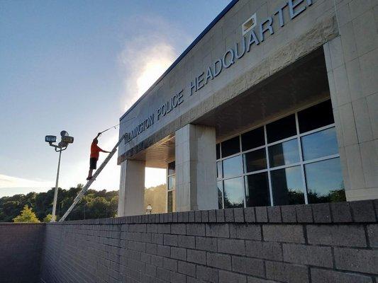 Wilmington Police Department.  Aqua Pressure Power Washing!