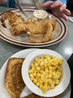 Half eaten whitefish plate