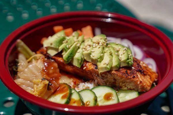 Glazed salmon bowl