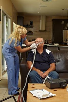 Your respiratory therapist will work with you to find a comfortable mask that is suitable for your pressure settings.