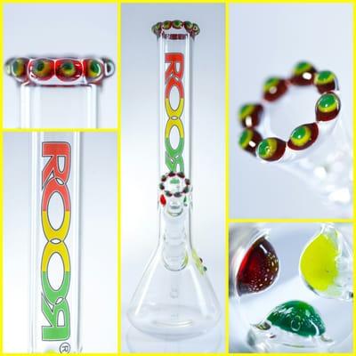 Custom 14" 5mm Roor rasta label beaker! only daddys pipes