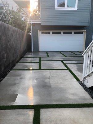 New driveway with turf